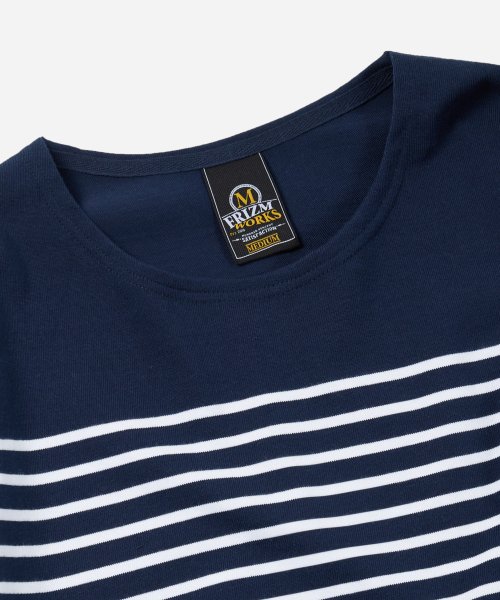 FRIZMWORKS(フリズムワークス)の「PATCH STRIPE BOAT NECK 004 _ NAVY(Tシャツ/カットソー・メンズ・その他・SMALL/MEDIUM/LARGE/X-LARGE)」の4枚目の写真