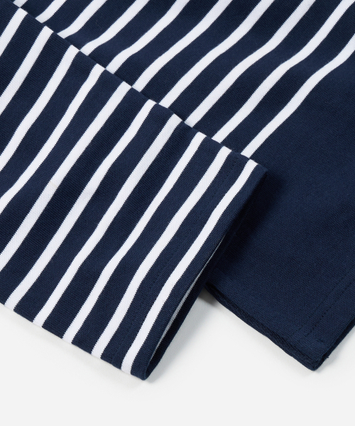 FRIZMWORKS(フリズムワークス)の「PATCH STRIPE BOAT NECK 004 _ NAVY(Tシャツ/カットソー・メンズ・その他・SMALL/MEDIUM/LARGE/X-LARGE)」の5枚目の写真