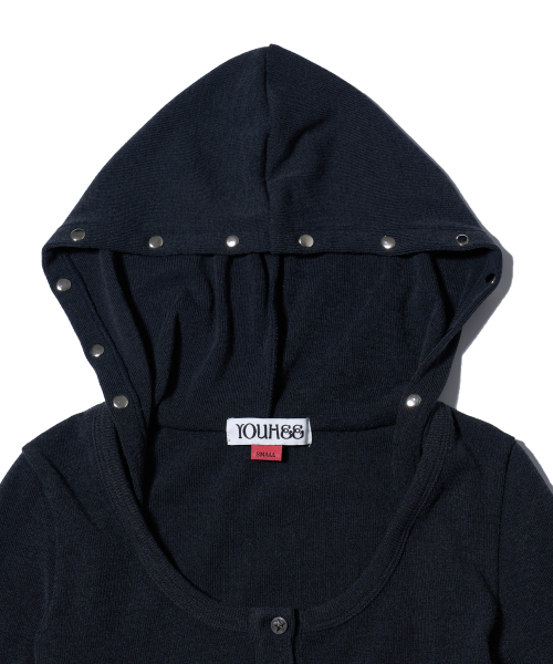 YOUHEE（ユヒ）の「STUD DETAILED HOODIE LONG SLEEVE CHARCOAL（パーカー・レディース・その他・SMALL/MEDIUM）」の7枚目の写真