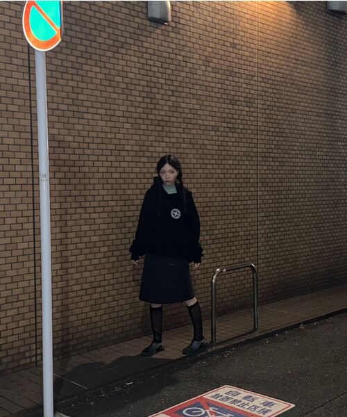 PUNCH DRUNK PARTIES（パンチドランクパーティーズ）の「Circle Logo Oversized Hoodie (BLACK)（パーカー・メンズ・その他・1/2/0/3）」の6枚目の写真