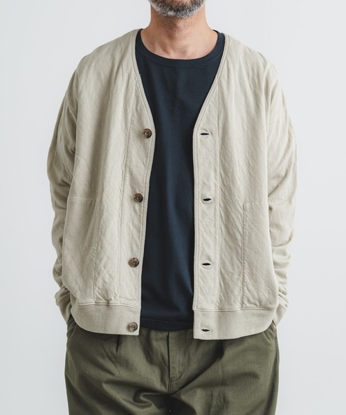 quadro（クオドロ）の「キルトJQ Vカーディガン（スウェット・メンズ・グリーン/チャコール/ベージュ・LARGE/MEDIUM）」の19枚目の写真