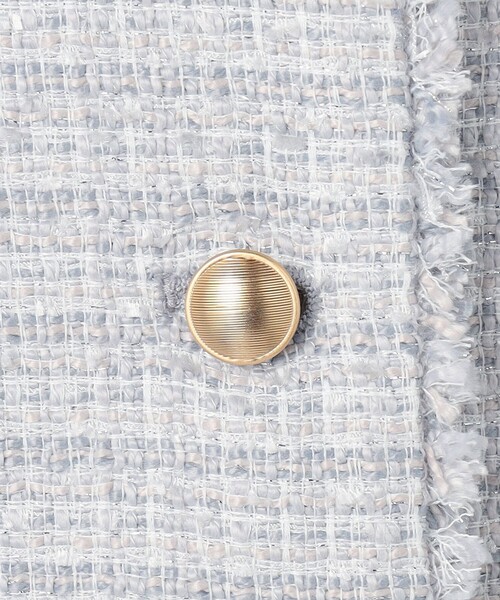 ANY SIS（エニィスィス）の「ノーカラーフリンジツイード ジャケット（ノーカラージャケット・レディース・ライトグレー系6/ネイビー系/ベージュ系6・LARGE/MEDIUM/SMALL）」の22枚目の写真