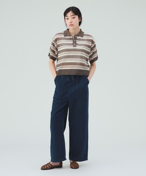 BEAMS HEART(ビームスハート)の「麻混デニム イージーパンツ(デニムパンツ・レディース・インディゴブルー/ブルー系その他4・FREE)」の3枚目の写真