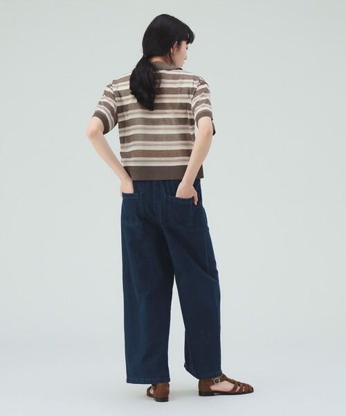 BEAMS HEART(ビームスハート)の「麻混デニム イージーパンツ(デニムパンツ・レディース・インディゴブルー/ブルー系その他4・FREE)」の4枚目の写真