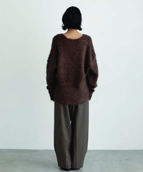 SANTEヘアリーシルクVネックニットプルオーバー（ニット/セーター