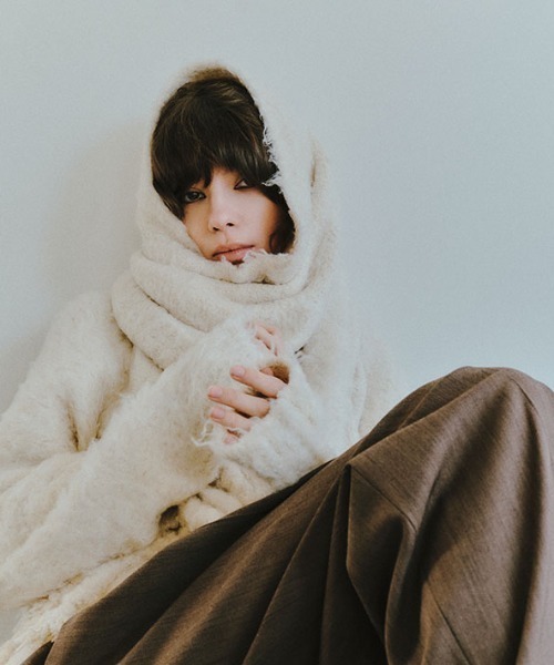 SANTEヘアリーシルクVネックニットプルオーバー（ニット/セーター