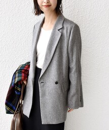 〈手洗い可能〉ウール 調 合繊 ダブル ジャケット