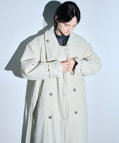 tageechita(タジチタ)の「【tageechita】スタンドカラーオーバーコットンコート(ピーコート・レディース・アイボリー・S/M)」の19枚目の写真