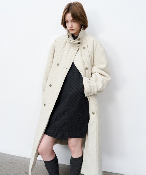 tageechita(タジチタ)の「【tageechita】スタンドカラーオーバーコットンコート(ピーコート・レディース・アイボリー・S/M)」の21枚目の写真