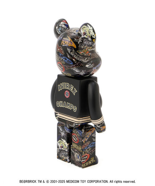 AVIREX（アヴィレックス）の「BE@RBRICK AVIREX 50th VARSITY 100％ & 400％ /ベアブリック アヴィレックス50th バーシティー（フィギュア・メンズ・ブラック・FREE）」の5枚目の写真