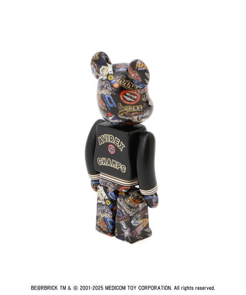 AVIREX（アヴィレックス）の「BE@RBRICK AVIREX 50th VARSITY 100％ & 400％ /ベアブリック アヴィレックス50th バーシティー（フィギュア・メンズ・ブラック・FREE）」の7枚目の写真
