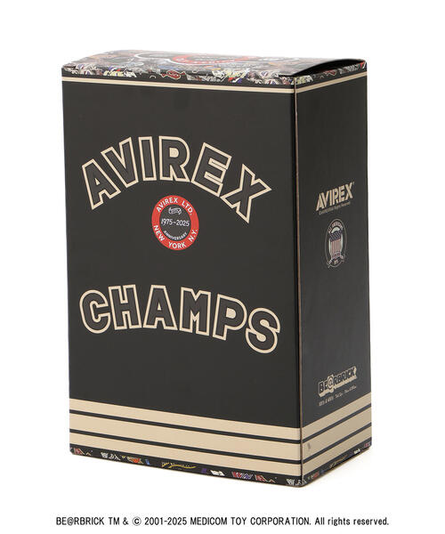 AVIREX（アヴィレックス）の「BE@RBRICK AVIREX 50th VARSITY 100％ & 400％ /ベアブリック アヴィレックス50th バーシティー（フィギュア・メンズ・ブラック・FREE）」の2枚目の写真