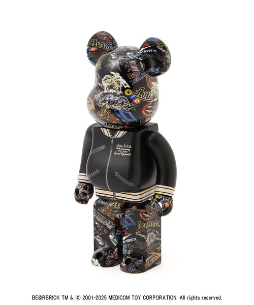 AVIREX（アヴィレックス）の「BE@RBRICK AVIREX 50th VARSITY 100％ & 400％ /ベアブリック アヴィレックス50th バーシティー（フィギュア・メンズ・ブラック・FREE）」の10枚目の写真