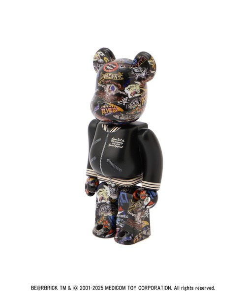 AVIREX（アヴィレックス）の「BE@RBRICK AVIREX 50th VARSITY 100％ & 400％ /ベアブリック アヴィレックス50th バーシティー（フィギュア・メンズ・ブラック・FREE）」の12枚目の写真