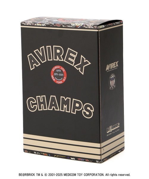AVIREX（アヴィレックス）の「BE@RBRICK AVIREX 50th VARSITY 100％ & 400％ /ベアブリック アヴィレックス50th バーシティー（フィギュア・メンズ・ブラック・FREE）」の3枚目の写真