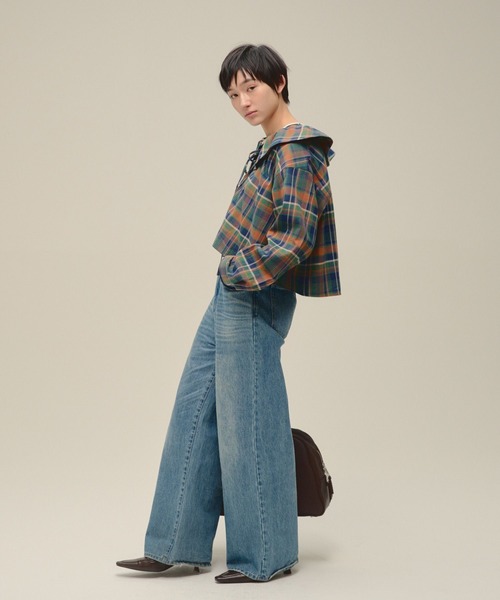 eL（エル）の「【eL】2Way Check Big Collar Shirt/613131（シャツ/ブラウス・レディース・レッド系その他/グリーン系その他・FREE）」の13枚目の写真