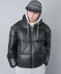 SPINNS（スピンズ）の「短丈中綿フェイクダウンジャケット/合皮素材/ユニセックス（ダウンジャケット/コート）」