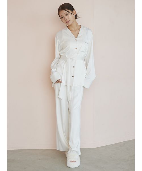 セール】裏起毛サテンシャツ（ルームウェア/パジャマ）｜gelato pique