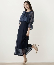 Cinderella（シンデレラ）の「ワンピース ロングワンピース 結婚式 謝恩会 パーティードレス ドレス セレモニー オケージョンドレス フォーマル 食事会 カジュアルドレス 長袖 リボン きれいめ かわいい おしゃれ ロング丈 ミモレ丈 マキシ丈 発表会 披露宴 成人式 同窓会 二次会 お呼ばれ（ドレス）」