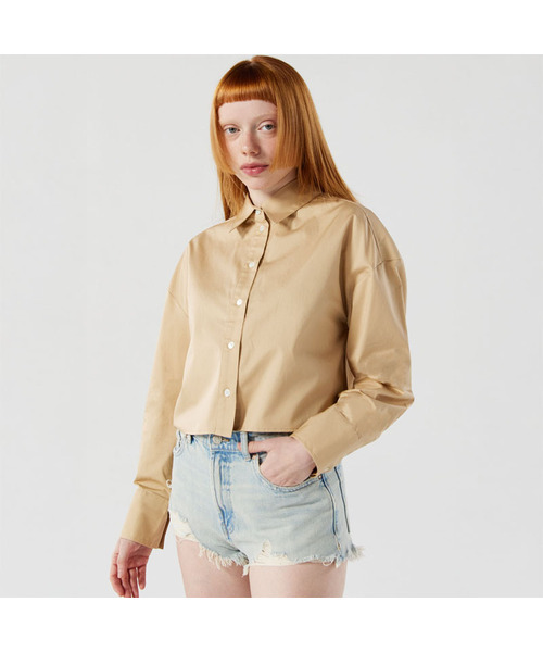 RMRN(アルエームアルエヌ)の「R CLASSIC CROP SHIRT(シャツ/ブラウス・レディース・ホワイト/スカイブルー/ベージュ・FREE)」の2枚目の写真