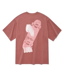 フィンガーボードピグメント半袖Tシャツレッド