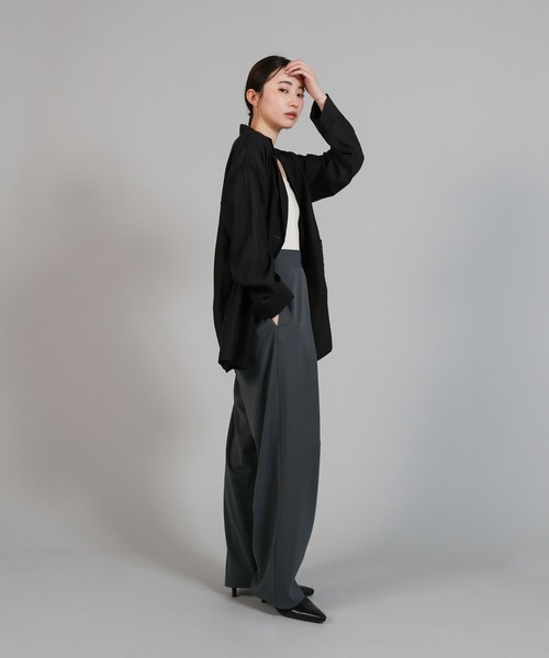 select MOCA Et（セレクトモカエト）の「【Et】Relaxd Wrap Wide-Leg Pants（その他パンツ・レディース・ブラック/グレー・LARGE/MEDIUM）」の8枚目の写真