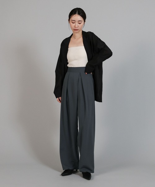 select MOCA Et（セレクトモカエト）の「【Et】Relaxd Wrap Wide-Leg Pants（その他パンツ・レディース・ブラック/グレー・LARGE/MEDIUM）」の3枚目の写真