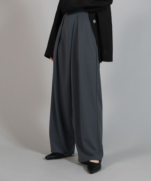 select MOCA Et（セレクトモカエト）の「【Et】Relaxd Wrap Wide-Leg Pants（その他パンツ・レディース・ブラック/グレー・LARGE/MEDIUM）」の10枚目の写真