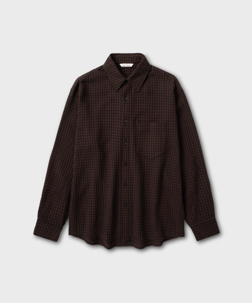 NONBLANK(ノンブランク)の「ギンガムチェックシャツ_ブラウン(シャツ/ブラウス・メンズ・ブラウン・MEDIUM/LARGE/X-LARGE)」の1枚目の写真
