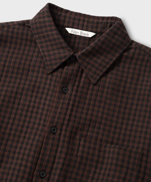 NONBLANK(ノンブランク)の「ギンガムチェックシャツ_ブラウン(シャツ/ブラウス・メンズ・ブラウン・MEDIUM/LARGE/X-LARGE)」の3枚目の写真