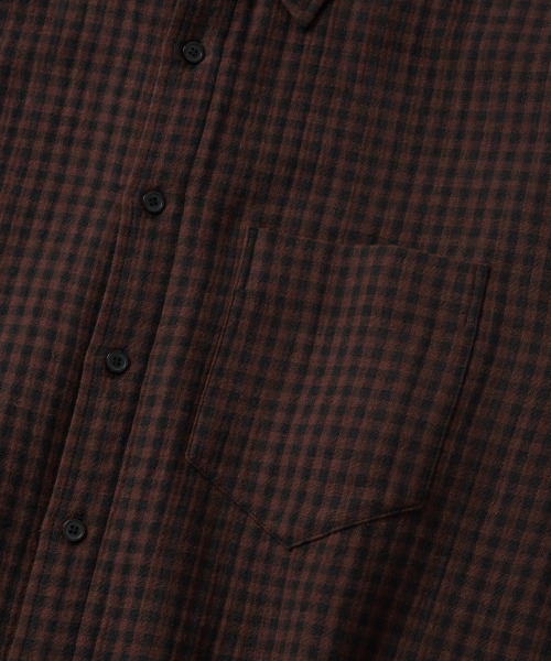 NONBLANK(ノンブランク)の「ギンガムチェックシャツ_ブラウン(シャツ/ブラウス・メンズ・ブラウン・MEDIUM/LARGE/X-LARGE)」の5枚目の写真