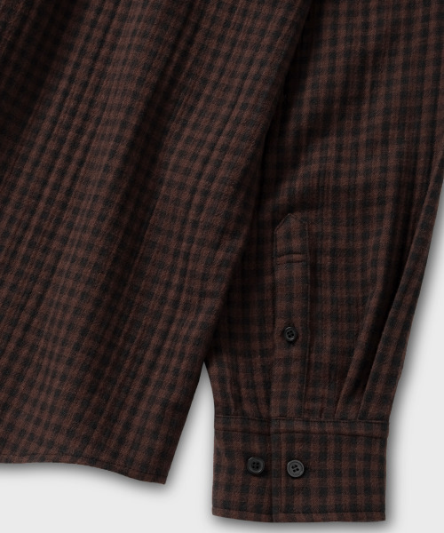 NONBLANK(ノンブランク)の「ギンガムチェックシャツ_ブラウン(シャツ/ブラウス・メンズ・ブラウン・MEDIUM/LARGE/X-LARGE)」の8枚目の写真