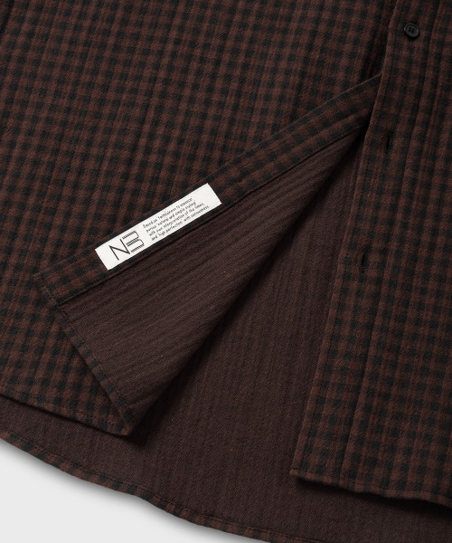 NONBLANK(ノンブランク)の「ギンガムチェックシャツ_ブラウン(シャツ/ブラウス・メンズ・ブラウン・MEDIUM/LARGE/X-LARGE)」の9枚目の写真
