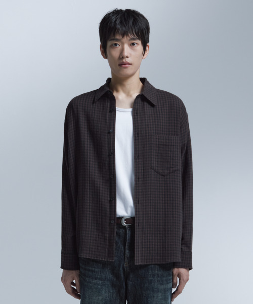 NONBLANK(ノンブランク)の「ギンガムチェックシャツ_ブラウン(シャツ/ブラウス・メンズ・ブラウン・MEDIUM/LARGE/X-LARGE)」の11枚目の写真