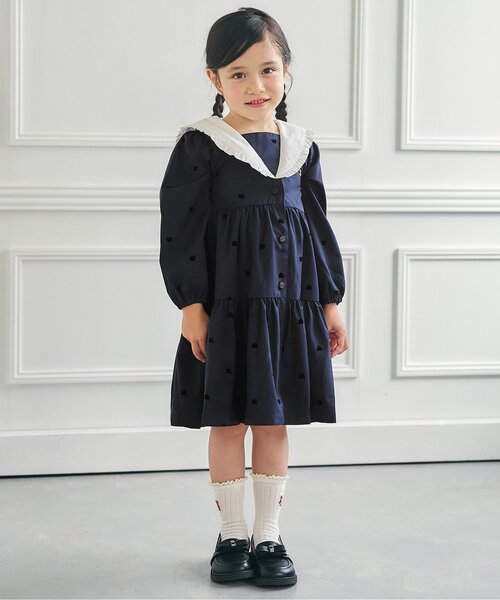 apres les cours（アプレレクール）の「tiny bear フォーマルワンピース（ワンピース・キッズ・ネイビー/ストライプ・80/90/100/110/120）」の7枚目の写真