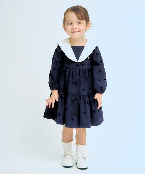 apres les cours（アプレレクール）の「tiny bear フォーマルワンピース（ワンピース・キッズ・ネイビー/ストライプ・80/90/100/110/120）」の9枚目の写真