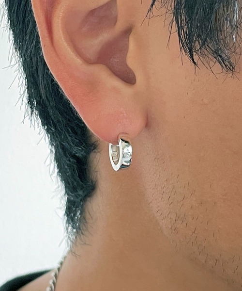 MAISON CLUB（メゾンクラブ）の「【MAISON CLUB】Silver Plane Pierce Silver925 / シルバープレーンピアス シルバー925 KUN（ピアス（片耳用）・メンズ・シルバー・FREE）」の7枚目の写真
