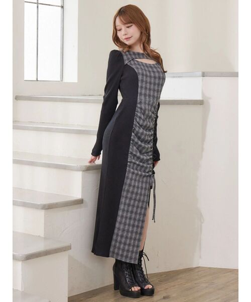 EATME（イートミー）の「ディープスリットデコルテリブワンピース（ワンピース・レディース・その他2/ブラック/その他/グレー・FREE）」の19枚目の写真