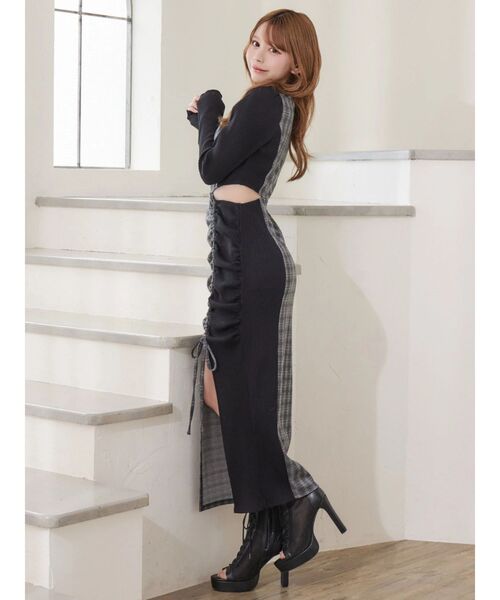 EATME（イートミー）の「ディープスリットデコルテリブワンピース（ワンピース・レディース・その他2/ブラック/その他/グレー・FREE）」の20枚目の写真