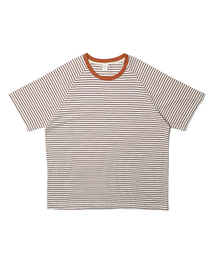LELALES（レラレス）の「シンストライプTシャツ - ブラウンブルー（Tシャツ/カットソー）」
