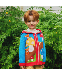 MINIDOU（ミニドウ）の「Minidough Signature Mushroom Village Hooded Zip-Up Cardigan（カーディガン/ボレロ）」