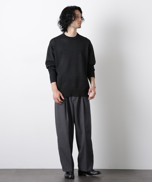 NANO universe（ナノユニバース）の「「大人のワイドパンツ」ドライギャバワイドイージースラックス（スラックス・メンズ・チャコール/ブラック/ライトベージュ/カーキ・M/S/L）」の9枚目の写真