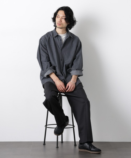 NANO universe（ナノユニバース）の「「大人のワイドパンツ」ドライギャバワイドイージースラックス（スラックス・メンズ・チャコール/ブラック/ライトベージュ/カーキ・M/S/L）」の12枚目の写真