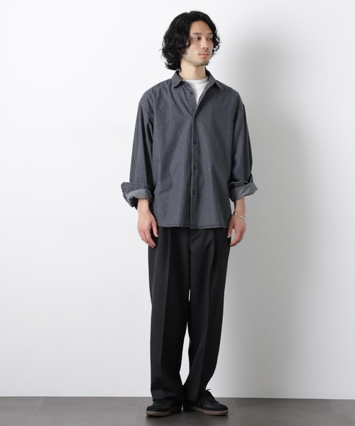 NANO universe（ナノユニバース）の「「大人のワイドパンツ」ドライギャバワイドイージースラックス（スラックス・メンズ・チャコール/ブラック/ライトベージュ/カーキ・M/S/L）」の14枚目の写真