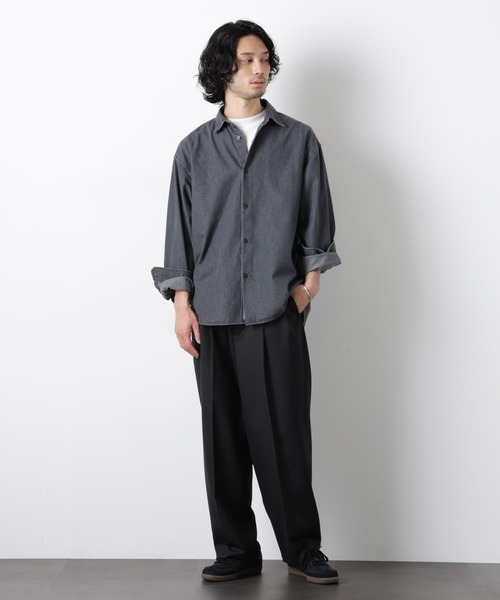 NANO universe（ナノユニバース）の「「大人のワイドパンツ」ドライギャバワイドイージースラックス（スラックス・メンズ・チャコール/ブラック/ライトベージュ/カーキ・M/S/L）」の15枚目の写真