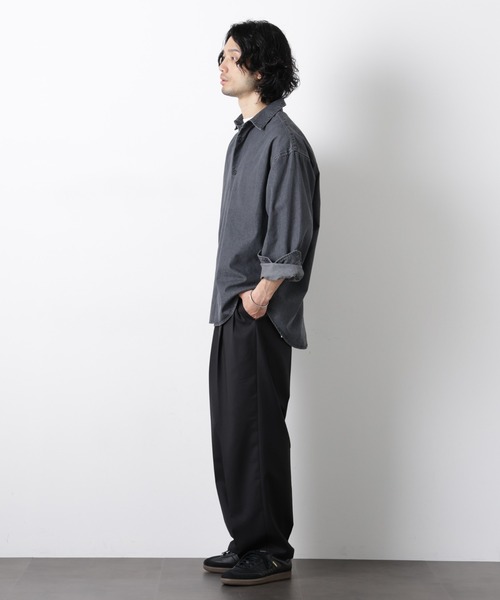 NANO universe（ナノユニバース）の「「大人のワイドパンツ」ドライギャバワイドイージースラックス（スラックス・メンズ・チャコール/ブラック/ライトベージュ/カーキ・M/S/L）」の16枚目の写真