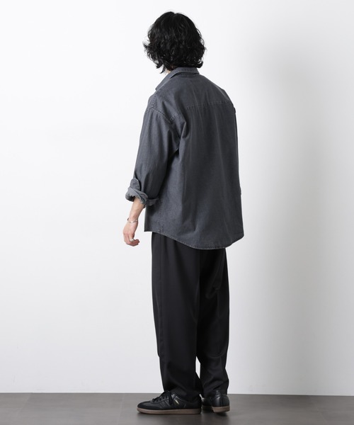 NANO universe（ナノユニバース）の「「大人のワイドパンツ」ドライギャバワイドイージースラックス（スラックス・メンズ・チャコール/ブラック/ライトベージュ/カーキ・M/S/L）」の17枚目の写真