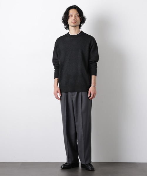 NANO universe（ナノユニバース）の「「大人のワイドパンツ」ドライギャバワイドイージースラックス（スラックス・メンズ・チャコール/ブラック/ライトベージュ/カーキ・M/S/L）」の7枚目の写真