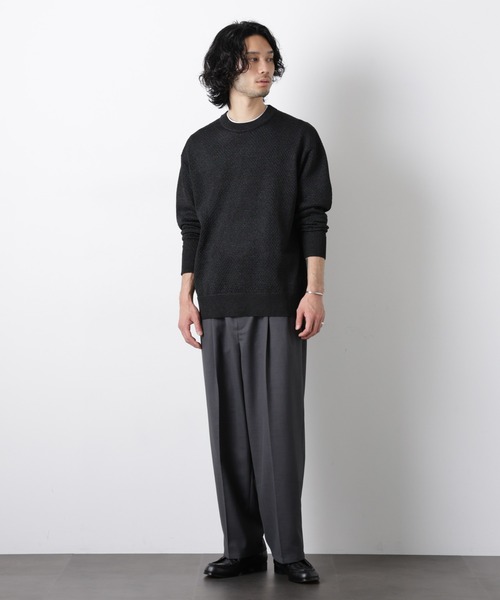 NANO universe（ナノユニバース）の「「大人のワイドパンツ」ドライギャバワイドイージースラックス（スラックス・メンズ・チャコール/ブラック/ライトベージュ/カーキ・M/S/L）」の8枚目の写真