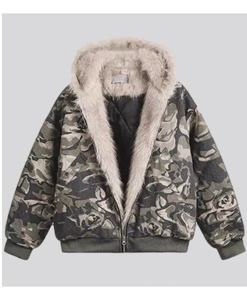 椿品 ファージャケット y2k アーカイブ アメカジ A'GEM/9 × .kom 『ARULE/アルール』ファー付きカモジャンパー ARULE│A